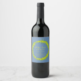 Fleuron jaune aquarelle art vin étiquettes