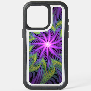 Fleuron vert violet Art Abstrait fractal moderne