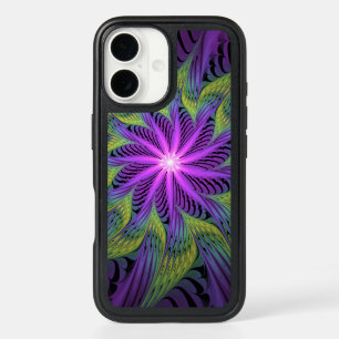 Fleuron vert violet Art Abstrait fractal moderne