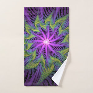 Fleuron vert violet Art Abstrait fractal moderne