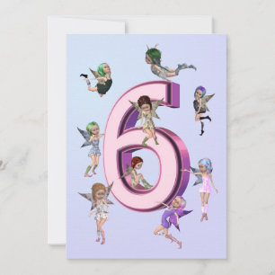 Fleurs 6e invitation de fête d'anniversaire