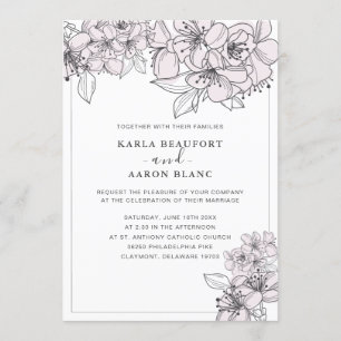 Fleurs à main vierge Invitation Mariage