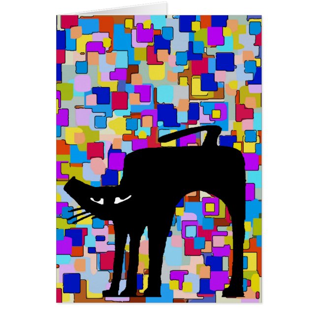 Fleurs Abstraites Chat noir (Devant)