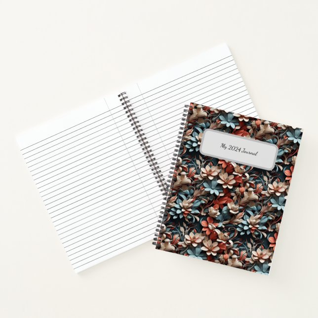 Fleurs abstraites colorées Carnet spiral (Intérieur)