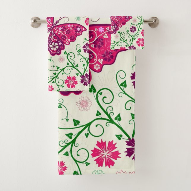 Fleurs Abstraites Et Papillons (En situation)