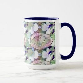 Fleurs Abstraites et perles Big Mug bleu