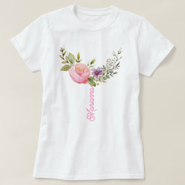 Fleurs Aquarelle Impression, T-shirt personnalisé