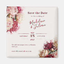 Fleurs aquarelle | Magnet de Faire-part Peony