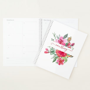 Fleurs aquarelle rose personnalisées  