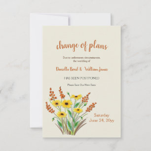 Fleurs aquarelles Changement de plan Faire-part