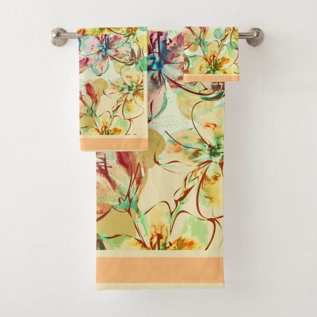 Fleurs aquarelles grandes avec finition (En situation)