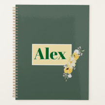 Fleurs aquarelles modernes & fond vert