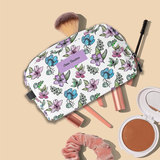 Fleurs aquarelles Pochette à cliquet personnalisée (Créateur téléchargé)