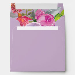 Fleurs aquarelles rose violet