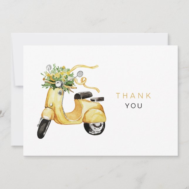 Fleurs aquarelles sur un scooter Merci personnalis (Devant)