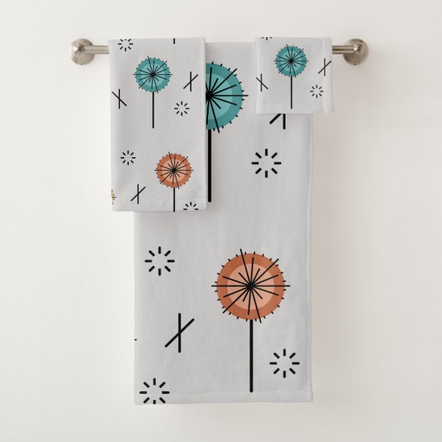 Fleurs atomiques rétro multicolores (En situation)