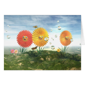 Fleurs avec des visages