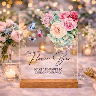 Fleurs Bar Bloom Papillons Shower de Mariage 