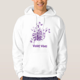 fleurs blanc et violet sweat - shirt à capuche