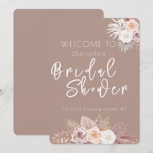 Fleurs blanches Boho Invitation à la douche nuptia