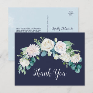 Fleurs blanches classiques   Carte postale Merci M