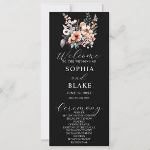 Fleurs blanches et bleues Programme de mariage noi