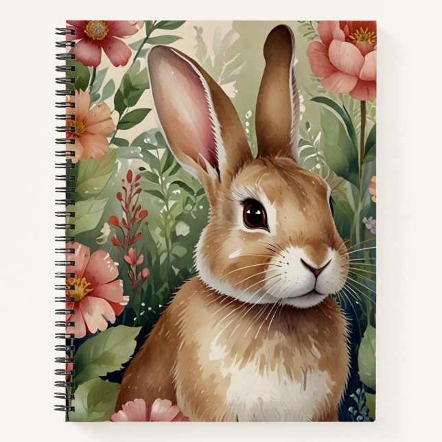 Fleurs blanches et Carnet Bunny Dreams (Devant)