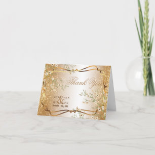 Fleurs blanches et Parties scintillant or - Merci