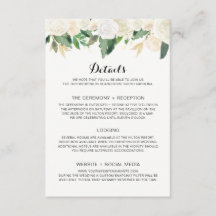 Fleurs blanches faire-part de mariage - Fiche de d