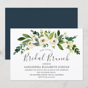 Fleurs blanches Fleurs florissantes Invitation Bru