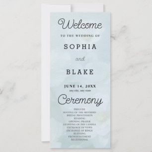 Fleurs blanches Joli programme de mariage bleu