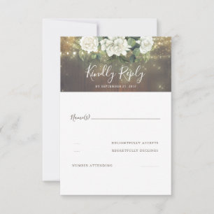 Fleurs blanches Mariage campagnard rustique RSVP