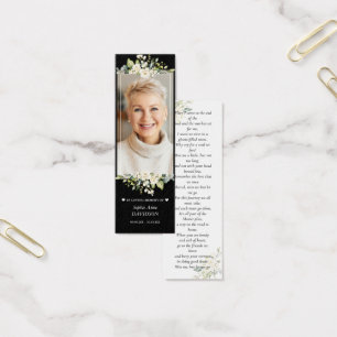 Fleurs blanches Photo Memorial Funeral Poem Signet