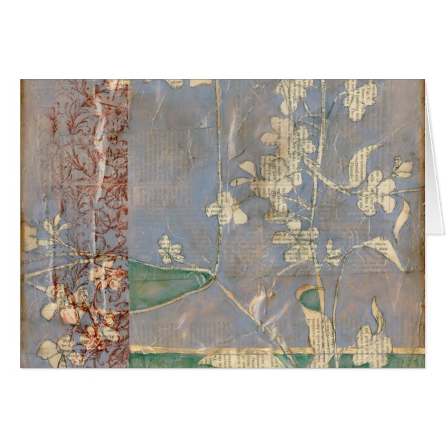 Fleurs blanches sur Arrière - plan de papier journ (Devant horizontal)