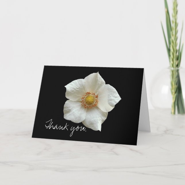 FLEURS BLANCHES SUR CARTE NOIRE : Merci. (Devant)