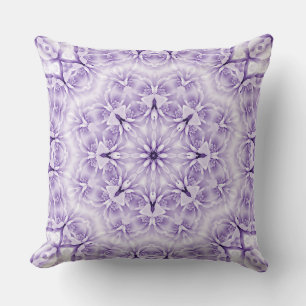 Fleurs blanches violettes Lancer Oreiller