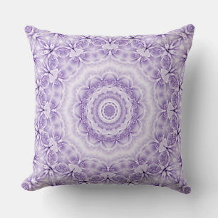 Fleurs blanches violettes Lancer Oreiller