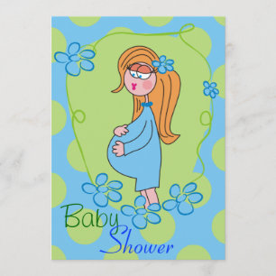 Fleurs bleues Cute Baby Shower Invitations