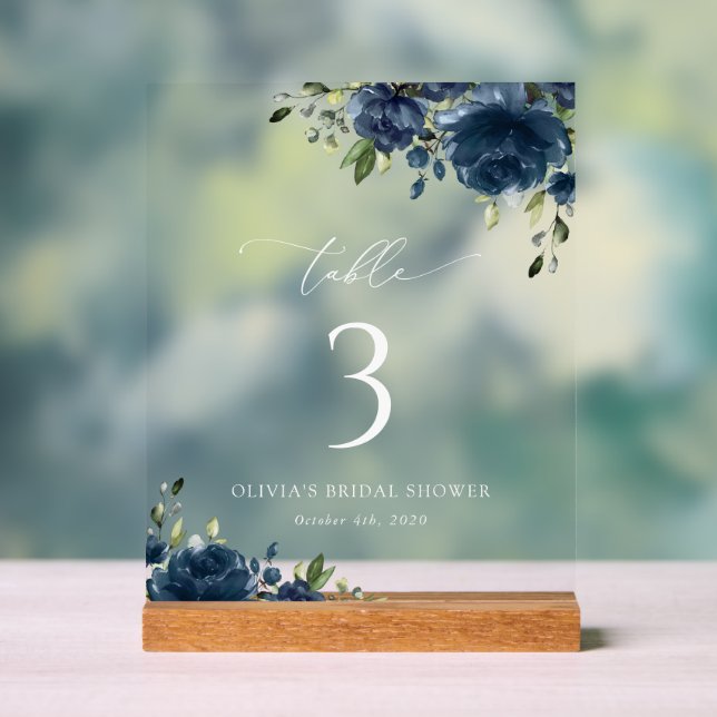 Fleurs bleues de la Marine, Vert, Boho, Nombres de (Neutre)