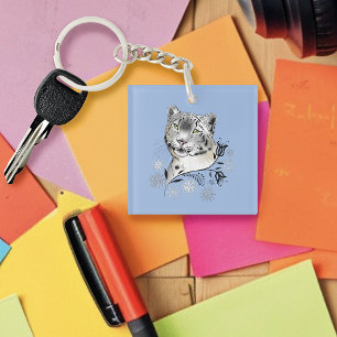 Fleurs bleues de Snowflakes Léopard de neige