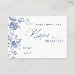 Fleurs Bleues Élégantes Devinez Combien De Carte D