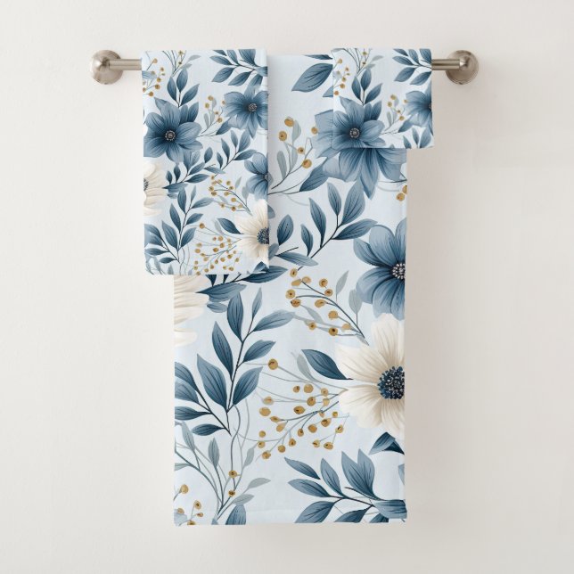 Fleurs bleues et beiges (En situation)