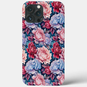 Fleurs bleues et roses iPhone / coque ipad