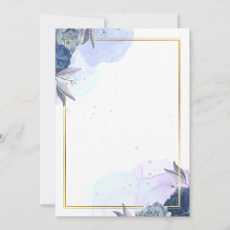 Fleurs bleues faire-part de mariage