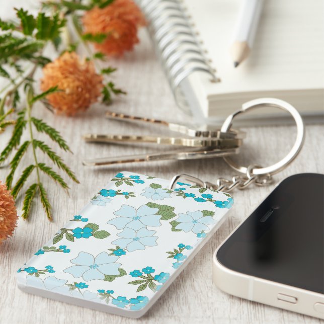 Fleurs Bleues, Motif Floral, Motif De Fleurs (Devant droit)