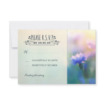 fleurs bleues romantique mariage rustique RSVP