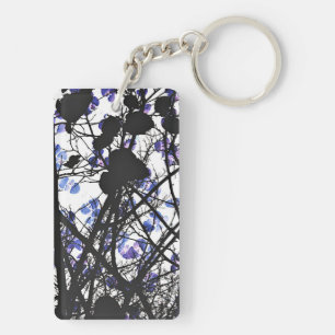 Fleurs bleues sur l'arbre d'hiver concept art numé