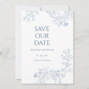 Fleurs Bleues Tendres Save the Date