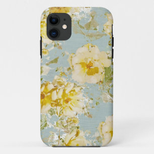 fleurs bleues vintages de coque iphone