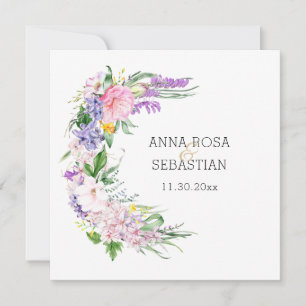 *~* Fleurs Boho AR12 QR RSVP Faire-part de mariage